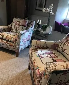 Interior design, curtains blinds, soft furnishings and furniture