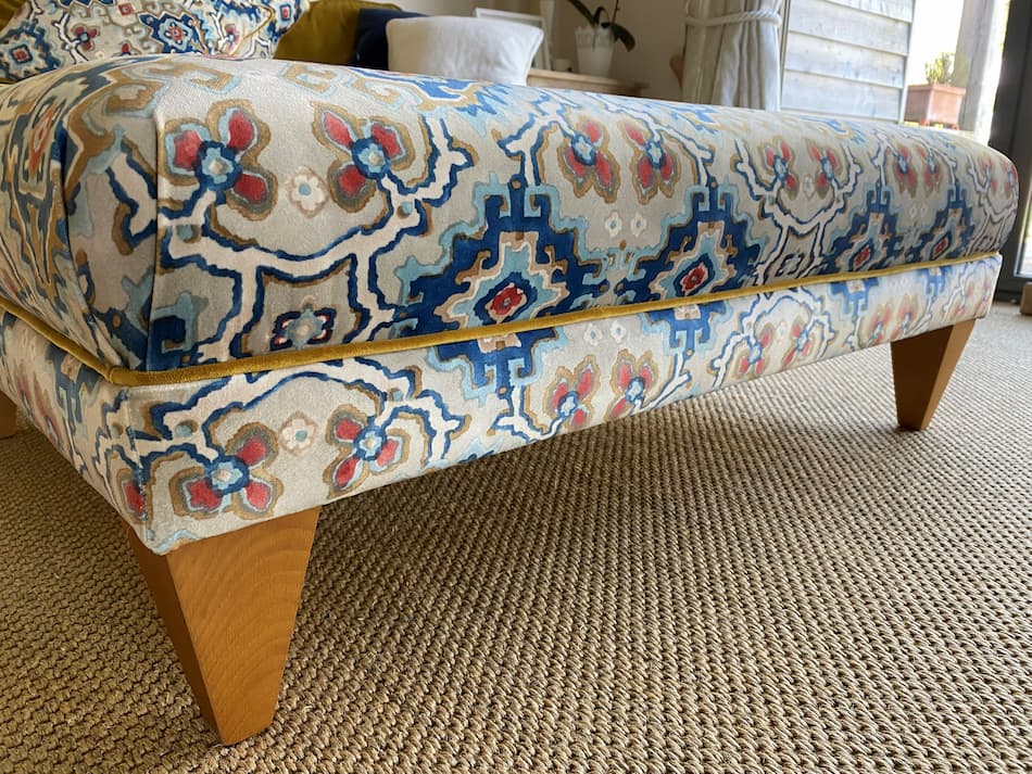 Bespoke Footstool Covered for Country House - Woosters Interiors